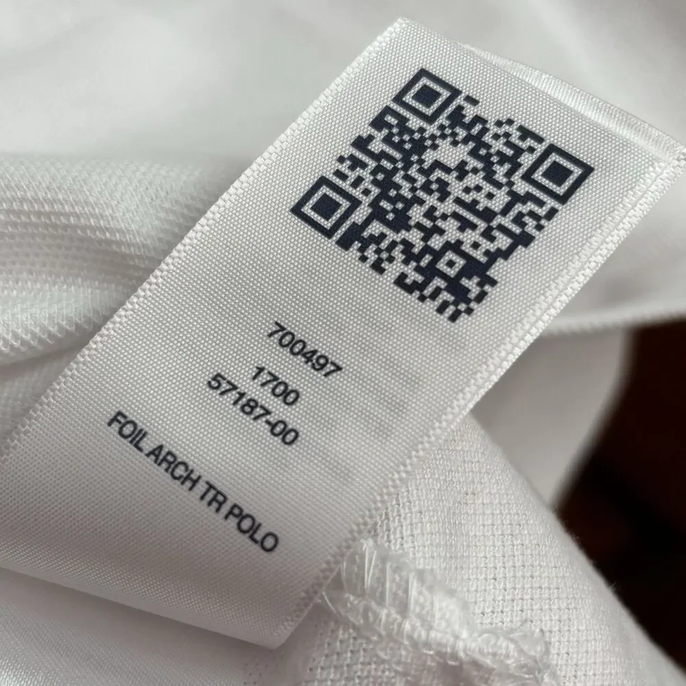 True Religion Shirt Polo Men’s Size 2XL White Black Silver Raised Lettering NEW